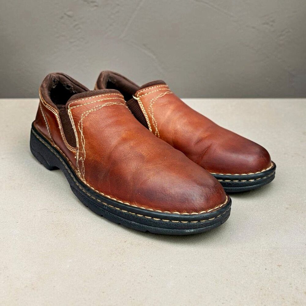 Ariat Womens 8B Brown Leather 4LR Slip On Clogs Comfort Casual Work Shoes